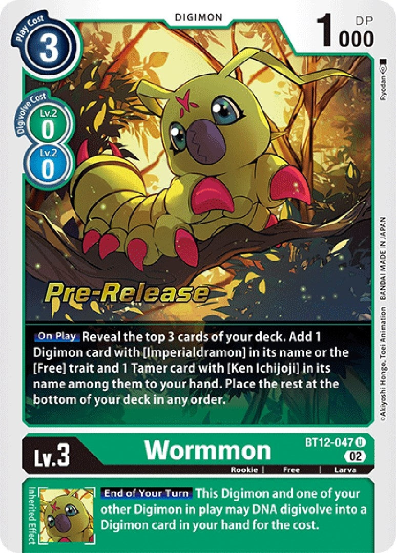 Image for Wormmon (BT12-047 U) [Across Time Pre-Release Cards] - Digimon Card Game