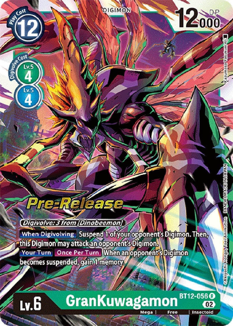 Image for GranKuwagamon (BT12-056 R) [Across Time Pre-Release Cards] - Digimon Card Game