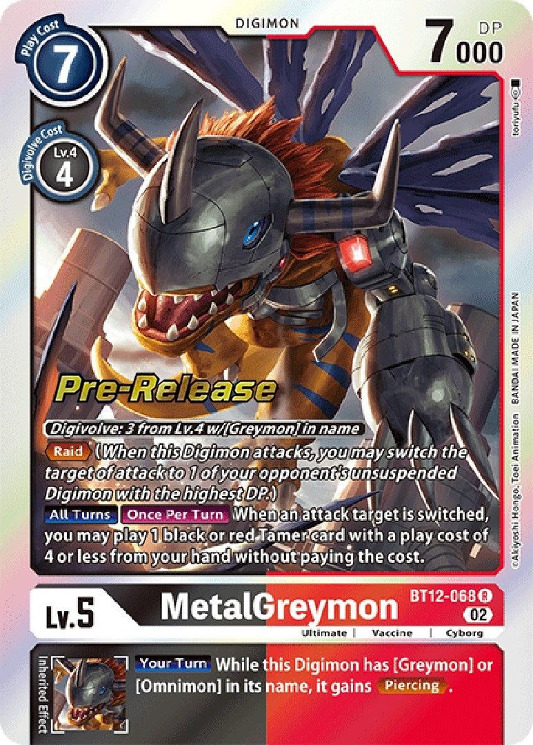 Image for MetalGreymon (BT12-068 R) [Across Time Pre-Release Cards] - Digimon Card Game