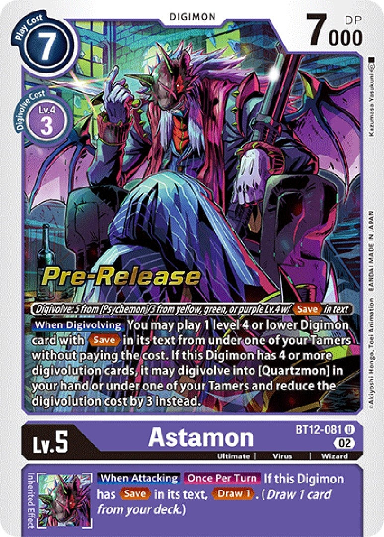 Image for Astamon (BT12-081 U) [Across Time Pre-Release Cards] - Digimon Card Game