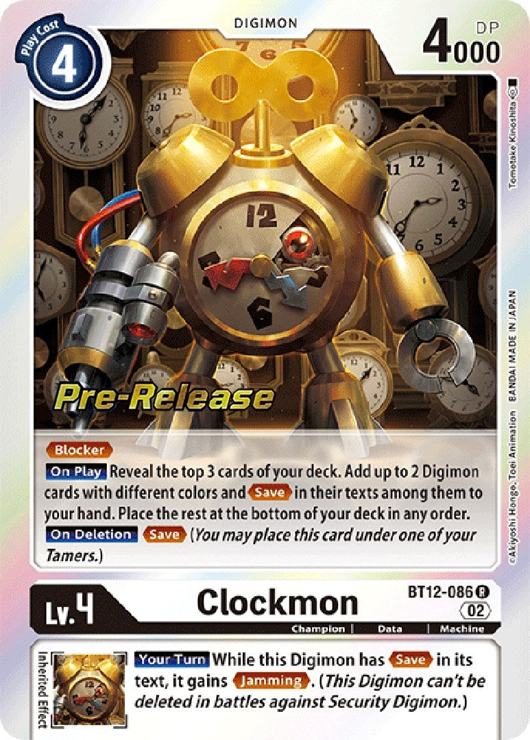 Image for Clockmon (BT12-086 R) [Across Time Pre-Release Cards] - Digimon Card Game