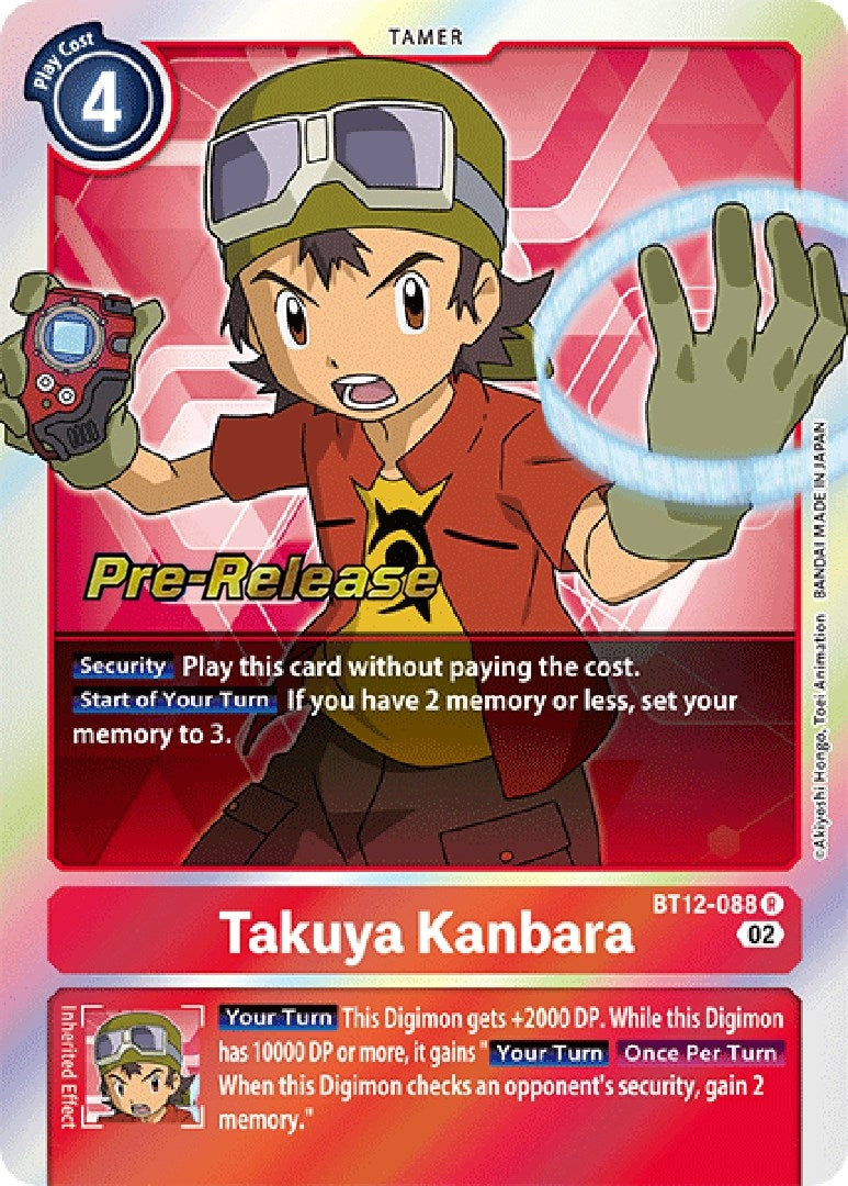 Image for Takuya Kanbara (BT12-088 R) [Across Time Pre-Release Cards] - Digimon Card Game