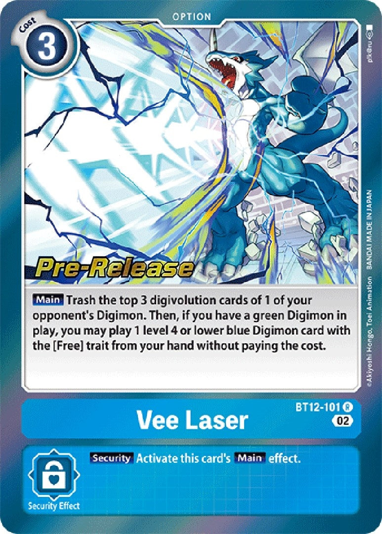 Image for Vee Laser (BT12-101 R) [Across Time Pre-Release Cards] - Digimon Card Game