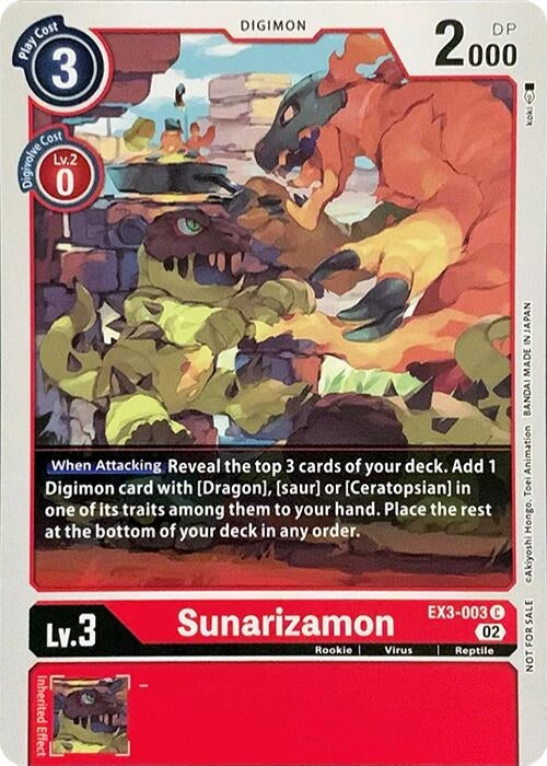 Image for Sunarizamon (RPC) (EX3-003 C) - Digimon Card Game