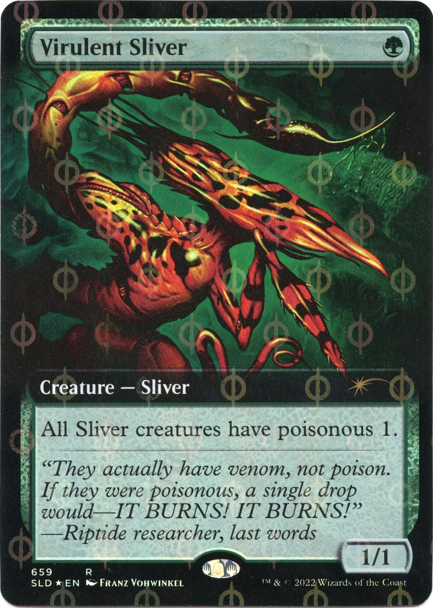 Image for Virulent Sliver (Extended Art) (Step-and-Compleat Foil) (Secret Lair Drop Series) (659) - Magic: The Gathering