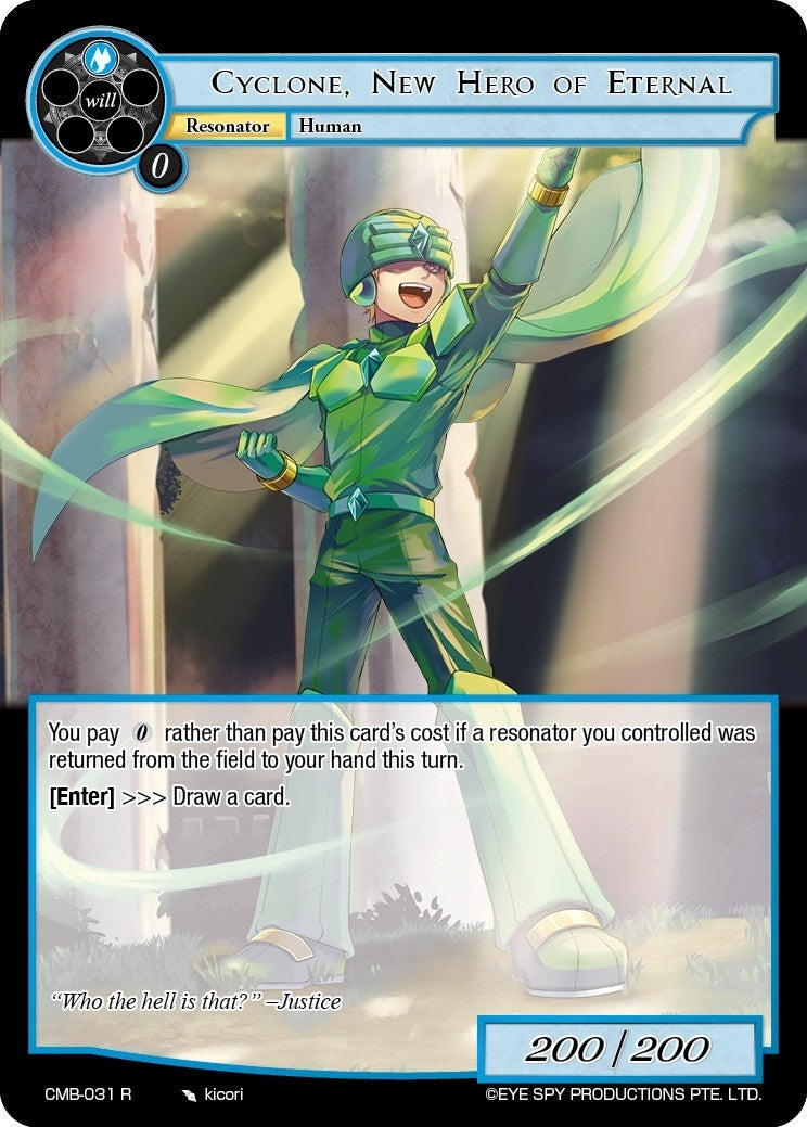 Image for Cyclone, New Hero of Eternal (Crimson Moon's Battleground) (CMB-031 R) - Force of Will