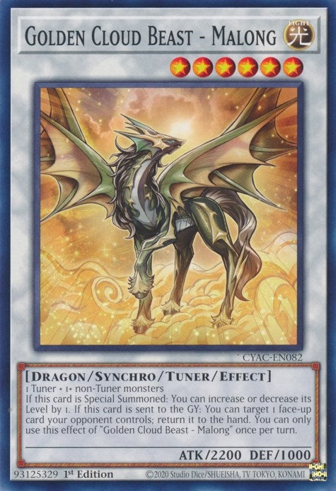 Image for Golden Cloud Beast - Malong (Cyberstorm Access) (CYAC-EN082) - YuGiOh