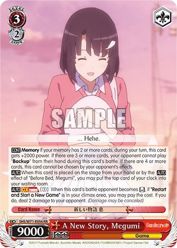 Image for A New Story, Megumi (Saekano How to Raise a Boring Girlfriend. flat) (SHS/W71-E056 RR) - Weiss Schwarz