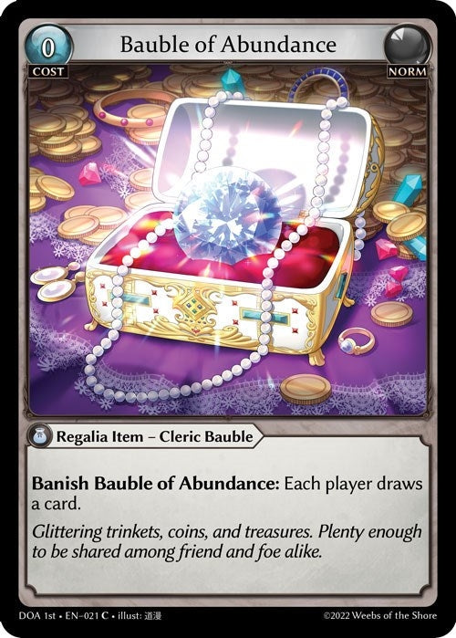 Image for Bauble of Abundance (Dawn of Ashes 1st Edition) (021) - Grand Archive TCG