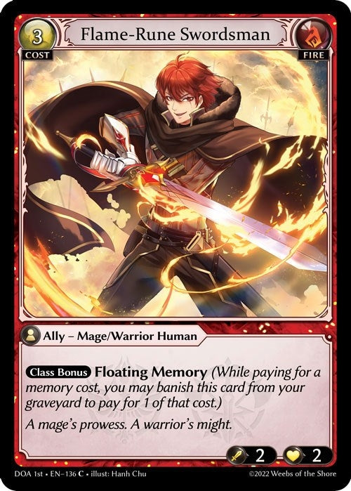 Image for Flame-Rune Swordsman (Dawn of Ashes 1st Edition) (136) - Grand Archive TCG