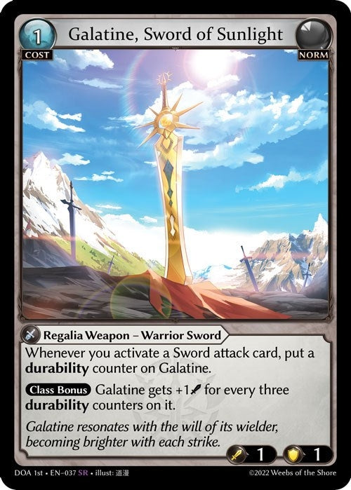 Image for Galatine, Sword of Sunlight (Dawn of Ashes 1st Edition) (037) - Grand Archive TCG