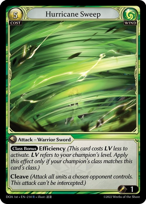 Image for Hurricane Sweep (Dawn of Ashes 1st Edition) (214) - Grand Archive TCG