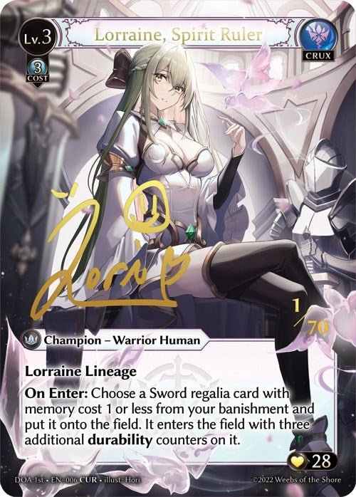 Image for Lorraine, Spirit Ruler (CUR) (Dawn of Ashes 1st Edition) (006) - Grand Archive TCG