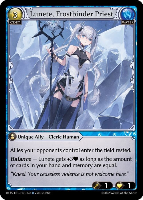 Image for Lunete, Frostbinder Priest (Dawn of Ashes 1st Edition) (178) - Grand Archive TCG