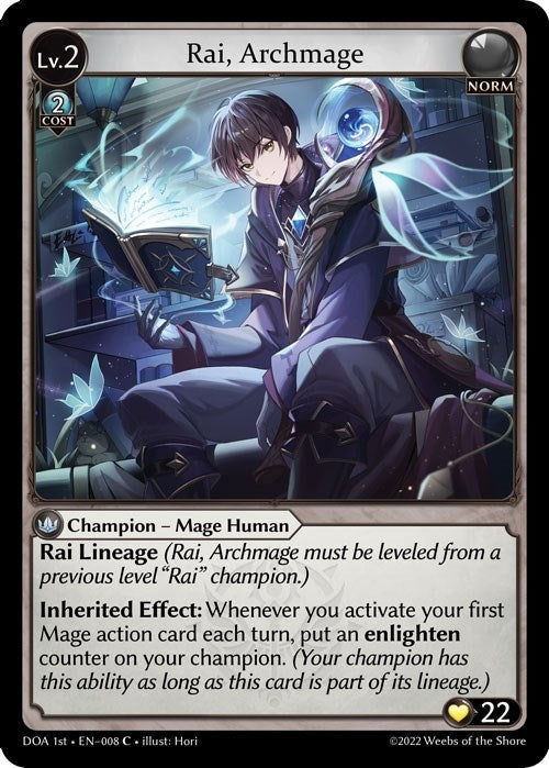 Image for Rai, Archmage (Dawn of Ashes 1st Edition) (008) - Grand Archive TCG