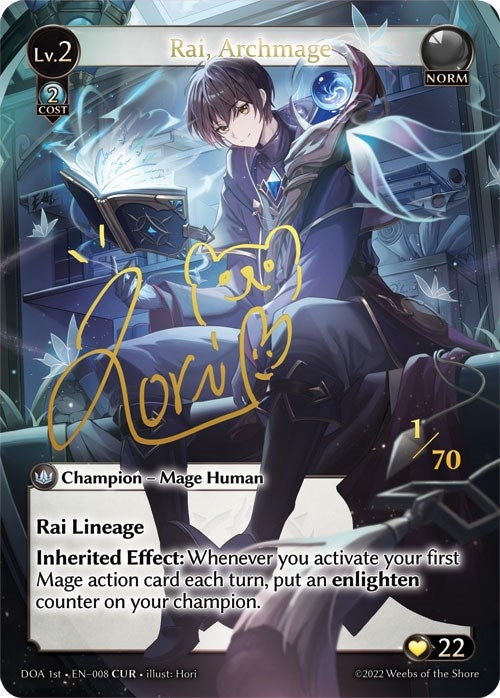 Image for Rai, Archmage (CUR) (Dawn of Ashes 1st Edition) (008) - Grand Archive TCG