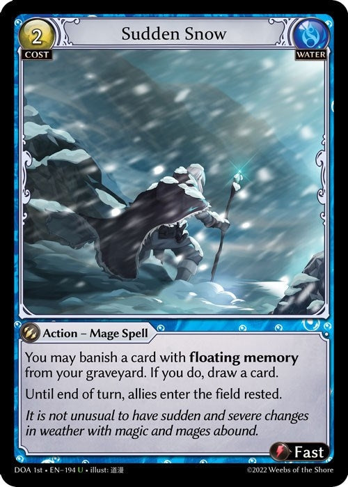 Image for Sudden Snow (Dawn of Ashes 1st Edition) (194) - Grand Archive TCG