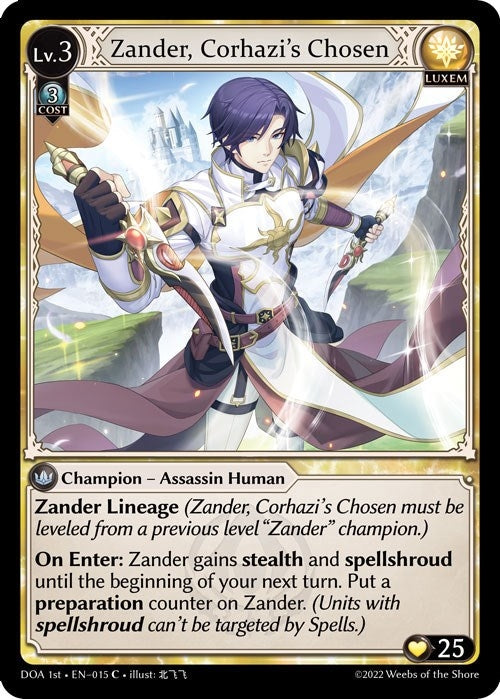 Image for Zander, Corhazi's Chosen (Dawn of Ashes 1st Edition) (015) - Grand Archive TCG
