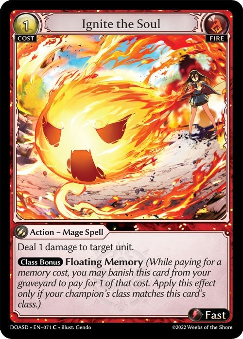 Image for Ignite the Soul (Dawn of Ashes Starter Decks) (071) - Grand Archive TCG
