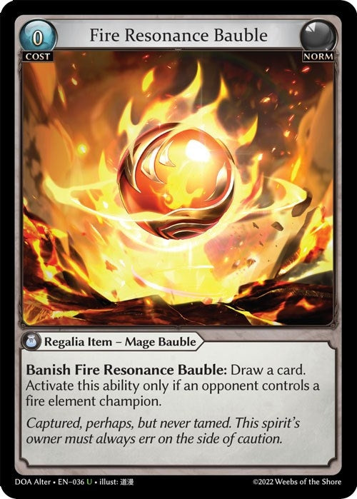 Image for Fire Resonance Bauble (Dawn of Ashes Alter Edition) (036) - Grand Archive TCG