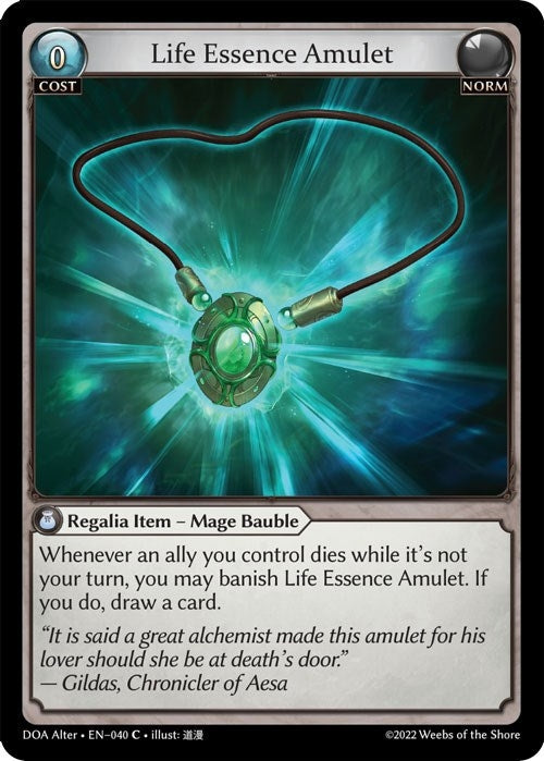 Image for Life Essence Amulet (Dawn of Ashes Alter Edition) (040) - Grand Archive TCG