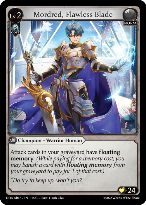 Image for Mordred, Flawless Blade (Dawn of Ashes Alter Edition) (018) - Grand Archive TCG