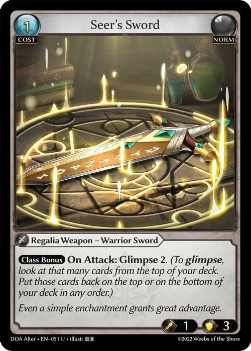 Image for Seer's Sword (Dawn of Ashes Alter Edition) (051) - Grand Archive TCG