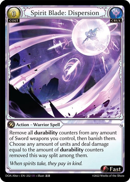 Image for Spirit Blade: Dispersion (Dawn of Ashes Alter Edition) (252) - Grand Archive TCG