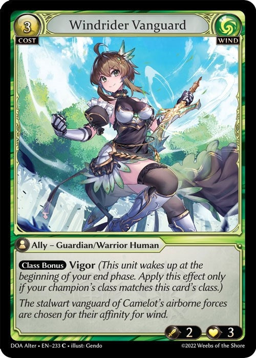 Image for Windrider Vanguard (Dawn of Ashes Alter Edition) (233) - Grand Archive TCG