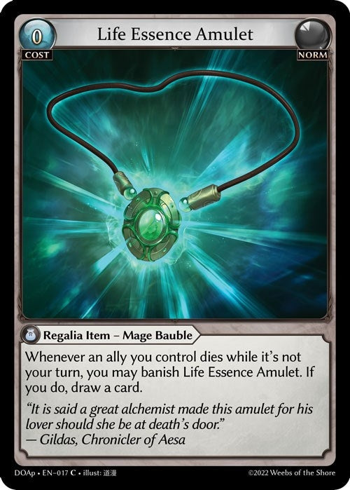 Image for Life Essence Amulet (Dawn of Ashes Prelude) (017) - Grand Archive TCG