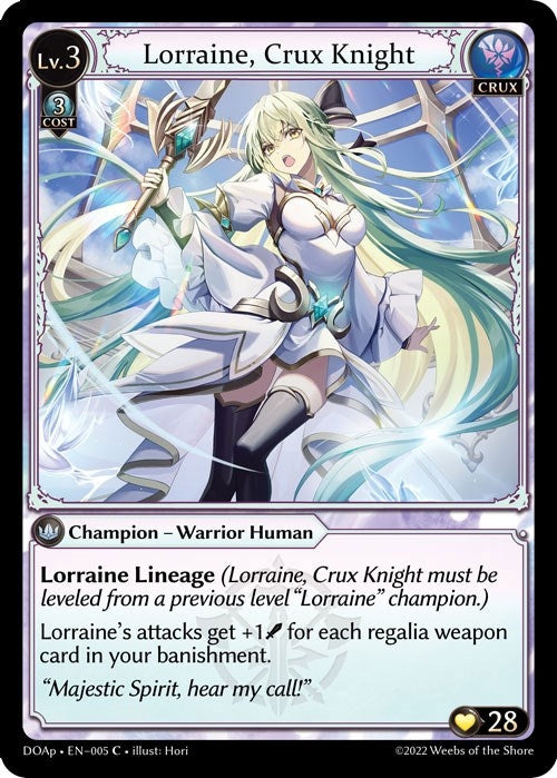 Image for Lorraine, Crux Knight (Dawn of Ashes Prelude) (005) - Grand Archive TCG