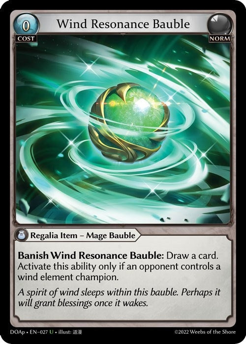 Image for Wind Resonance Bauble (Dawn of Ashes Prelude) (027) - Grand Archive TCG