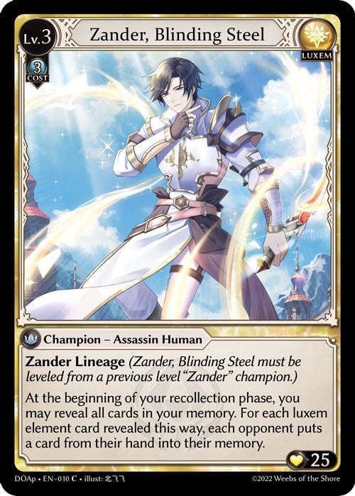 Image for Zander, Blinding Steel (Dawn of Ashes Prelude) (010) - Grand Archive TCG