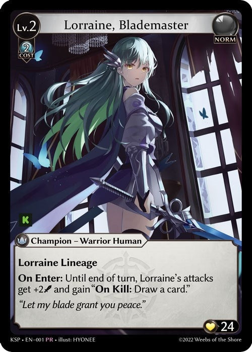 Image for Lorraine, Blademaster (Kickstarter Promotional Cards) (001) - Grand Archive TCG