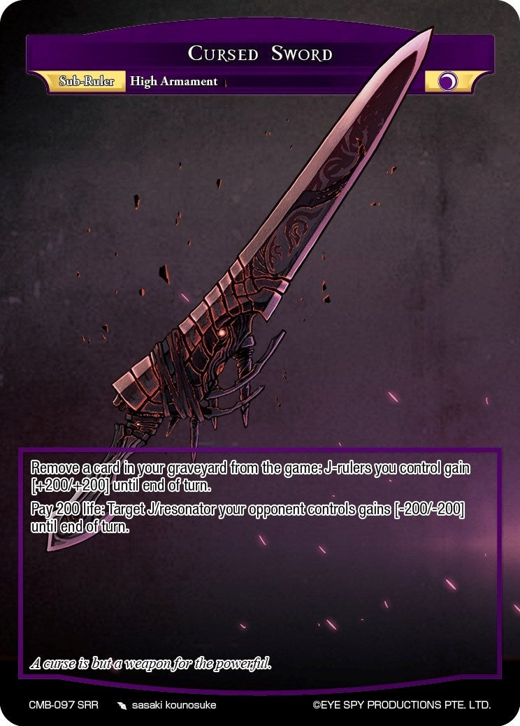 Image for Cursed Sword (Crimson Moon's Battleground) (CMB-097 SRR) - Force of Will