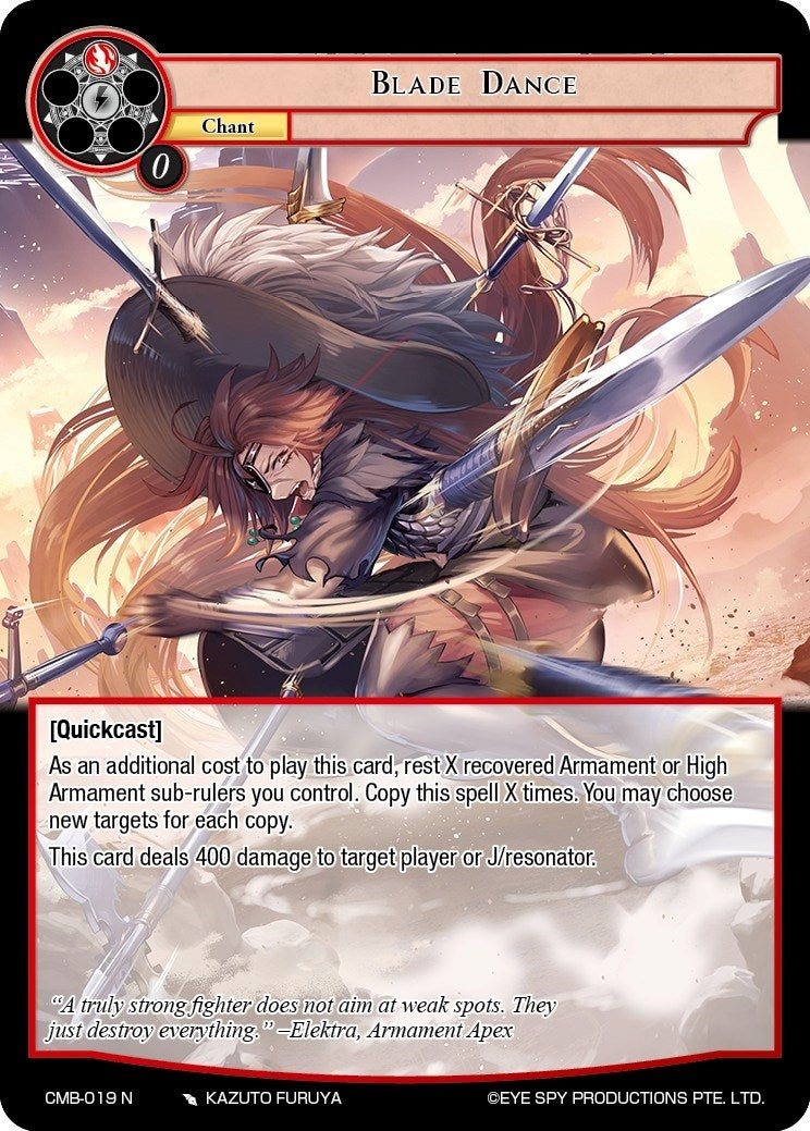 Image for Blade Dance (Crimson Moon's Battleground) (CMB-019 N) - Force of Will