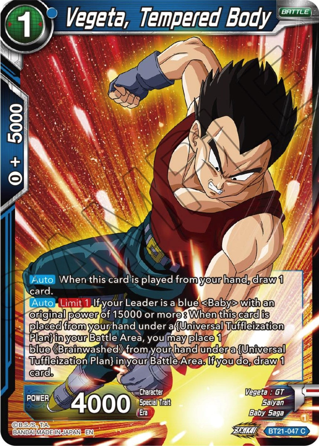 Image for Vegeta, Tempered Body (Wild Resurgence) (BT21-047) - Dragon Ball Super: Masters