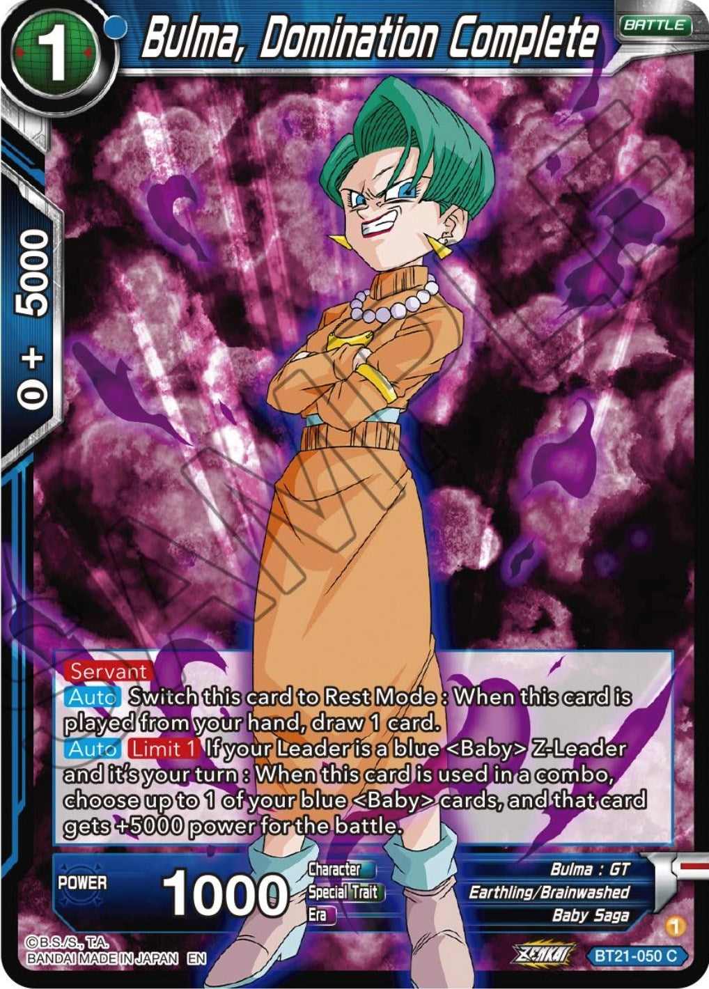 Image for Bulma, Domination Complete (Wild Resurgence) (BT21-050) - Dragon Ball Super: Masters