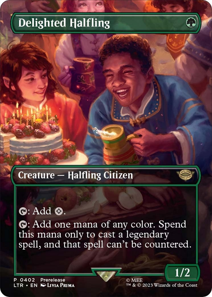Image for Delighted Halfling (Borderless) (Universes Beyond: The Lord of the Rings: Tales of Middle-earth) (402) - Magic: The Gathering