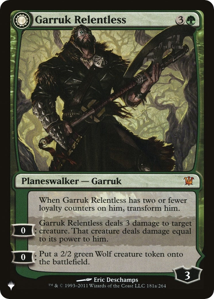 Image for Garruk Relentless (The List Reprints) (181) - Magic: The Gathering