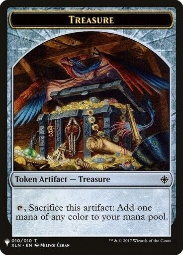 Image for Treasure // Golem Double-sided Token (The List Reprints) (10 // 25) - Magic: The Gathering