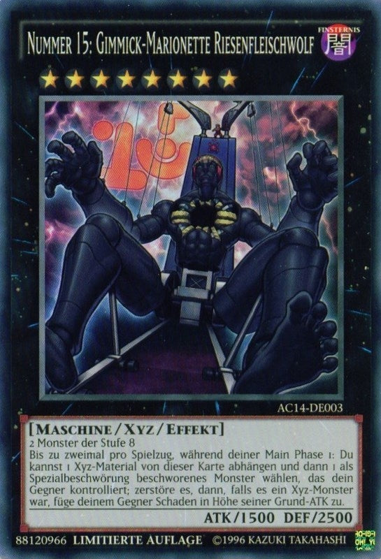 Image for Number 15: Gimmick Puppet Giant Grinder (German) - "Nummer 15: Gimmick-Marionette Riesenfleischwolf" (Advent Calendar 2014 (Adventskalender ZEXAL-Edition)) (AC14-DE003) - YuGiOh