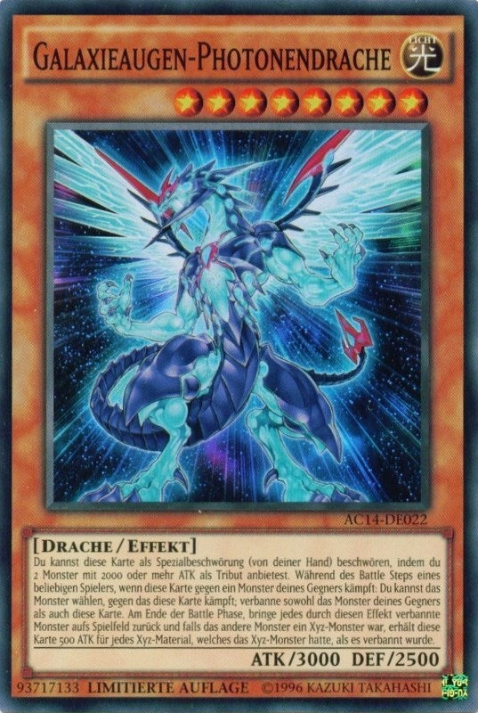 Image for Galaxy-Eyes Photon Dragon (German) - "Galaxieaugen-Photonendrache" (Advent Calendar 2014 (Adventskalender ZEXAL-Edition)) (AC14-DE022) - YuGiOh