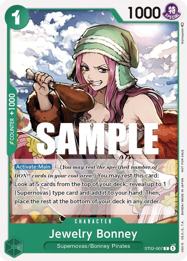 Image for Jewelry Bonney (Tournament Pack Vol. 3) [Participant] (One Piece Promotion Cards) (ST02-007) - One Piece Card Game