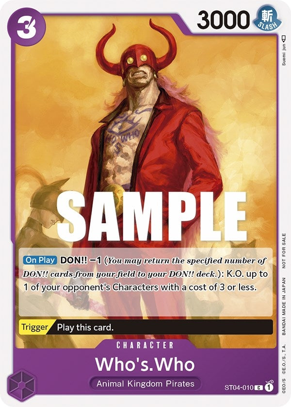 Image for Who's.Who (Tournament Pack Vol. 3) [Participant] (One Piece Promotion Cards) (ST04-010) - One Piece Card Game
