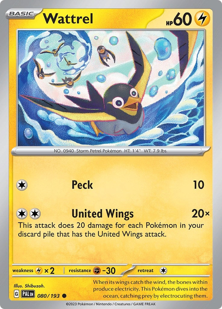 Image for Wattrel (SV02: Paldea Evolved) (080/193) - Pokemon