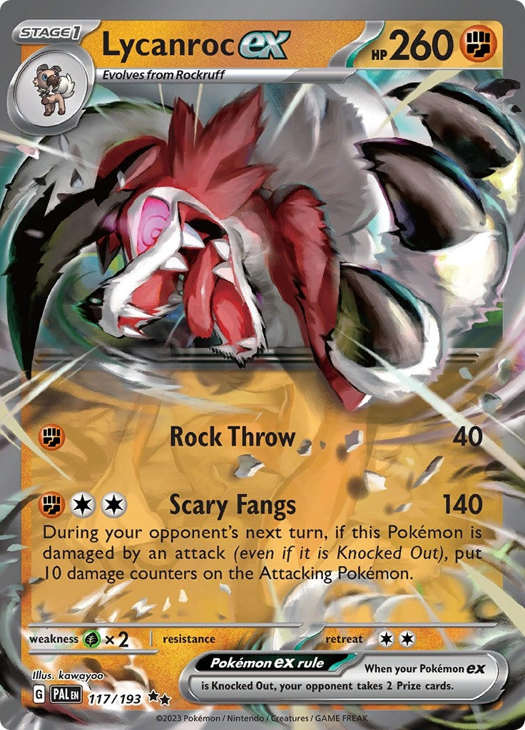 Image for Lycanroc ex (SV02: Paldea Evolved) (117/193) - Pokemon