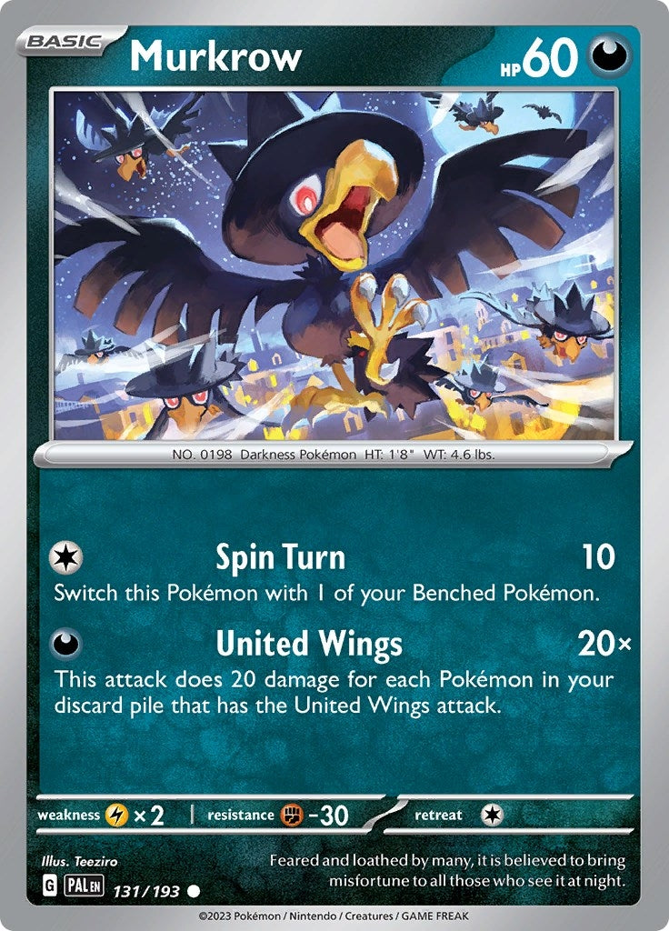 Image for Murkrow (SV02: Paldea Evolved) (131/193) - Pokemon