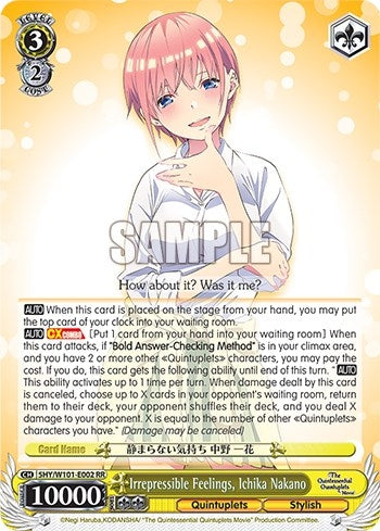 Image for Irrepressible Feelings, Ichika Nakano (The Quintessential Quintuplets Movie) (5HY/W101-E002 RR) - Weiss Schwarz