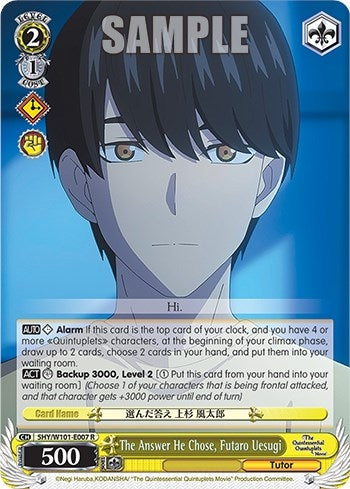 Image for The Answer He Chose, Futaro Uesugi (The Quintessential Quintuplets Movie) (5HY/W101-E007 R) - Weiss Schwarz